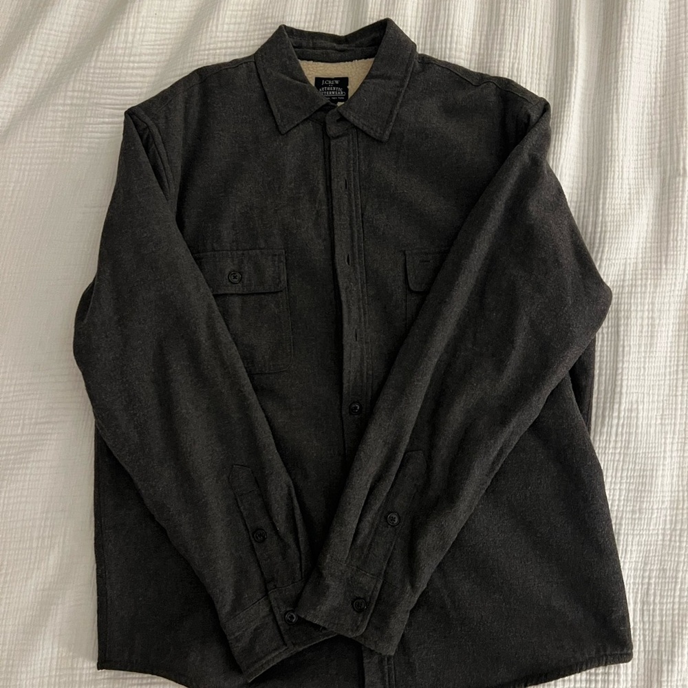 J.Crew Sherpa-Lined Shirt Jacket | Men’s Large | Charcoal